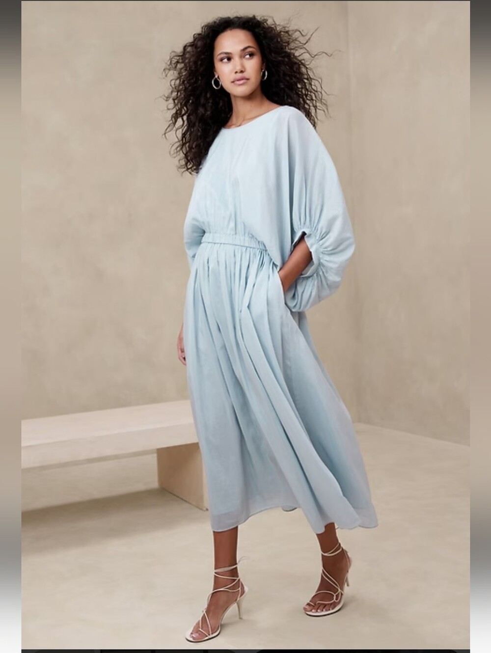 BANANA REPUBLIC ELIANA COTTON-SILK DRESS.